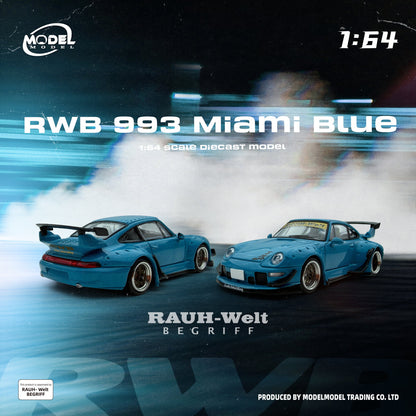 PREORDER MODELMODEL 1/64 RWB 993 Miami Blue (Paper Box) MM64-RWB993-005 (Approx. Release Date: Q3 2026 and subject to the manufacturer's final decision)