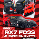 INNO64 1/64 LBWK MAZDA RX7 (FD3S) LB-SUPER SILHOUETTE "ADVAN LIVERY" IN64-LBWK-RX7-05