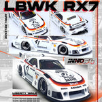 PREORDER INNO64 1/64 MAZDA RX7 (FD3S) LB-SUPER SILHOUETTE - White IN64-LBWK-RX7-02 (Approx. Release Date : APRIL 2024 subject to the manufacturer's final decision)