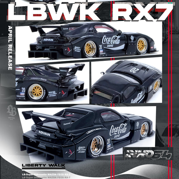 PREORDER INNO64 1/64 MAZDA RX7 (FD3S) LB-SUPER SILHOUETTE - Black IN64-LBWK-RX7-01 (Approx. Release Date : APRIL 2024 subject to the manufacturer's final decision)