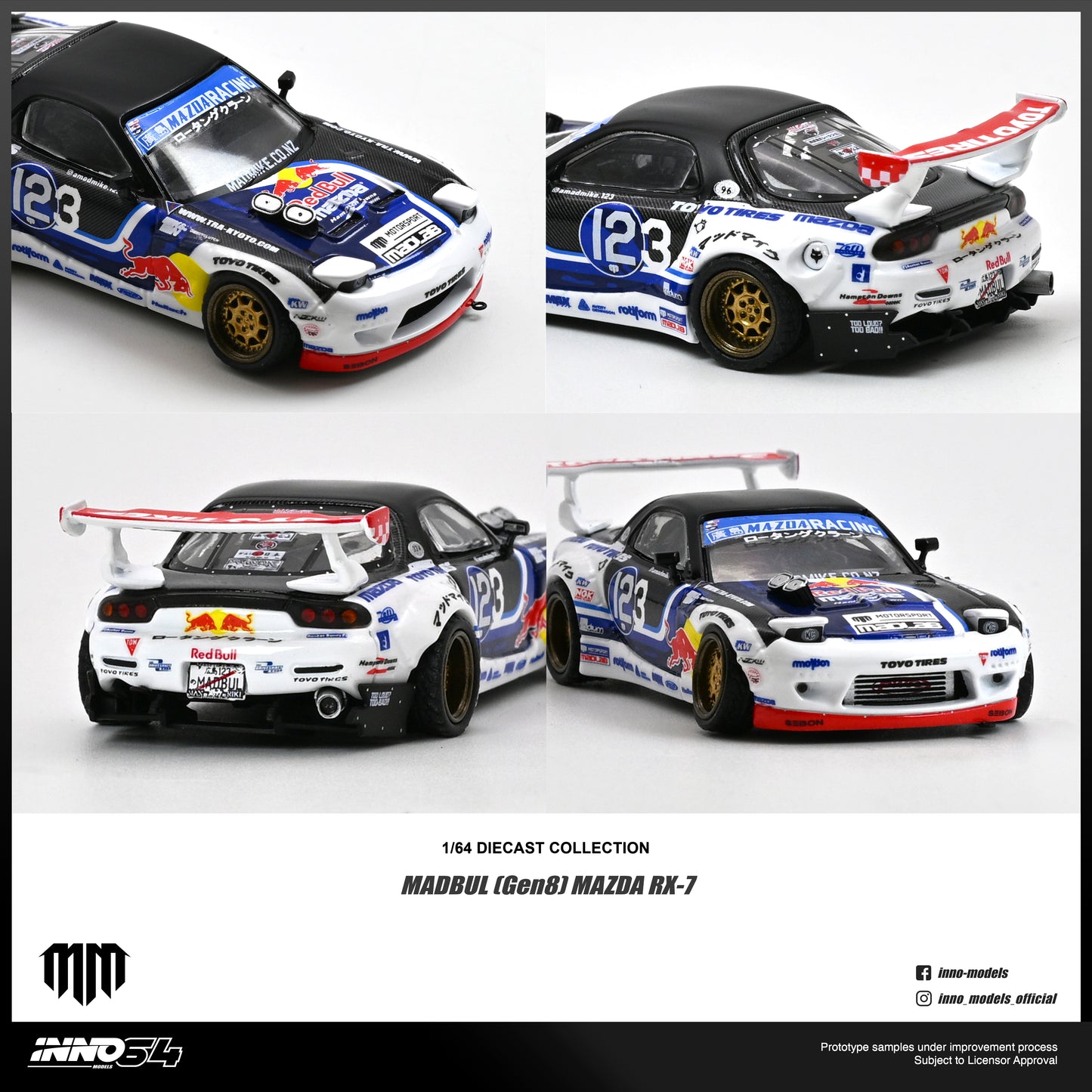 PREORDER INNO64 1/64 MAZDA RX-7 MAD MIKE "MADBUL Gen8" IN64-RX7MM-01 (Approx. Release Date : Q4 2026 subject to the manufacturer's final decision)