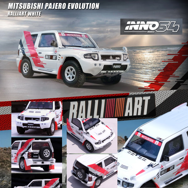 PREORDER INNO64 1/64 MITSUBISHI PAJERO EVOLUTION "RALLIART" White IN64-EVOP-RAWHI (Approx. Release Date : August 2023 subject to the manufacturer's final decision)