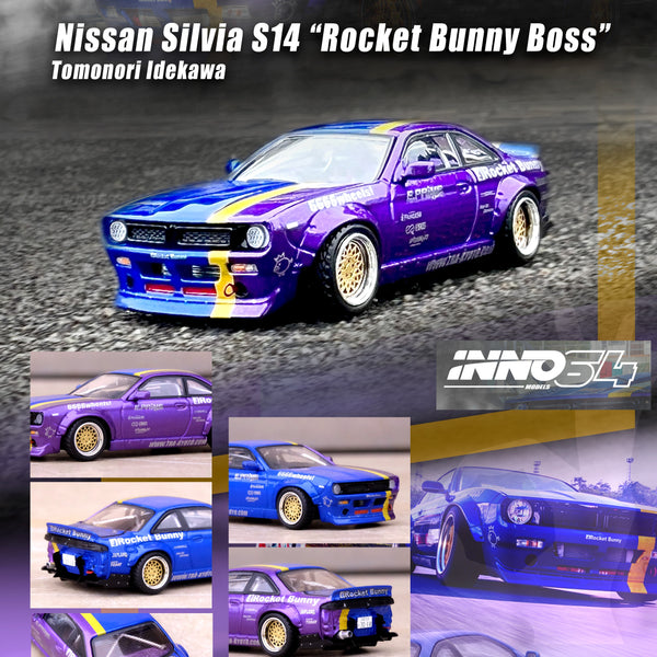 PREORDER INNO64 1/64 NISSAN SILVIA S14 "ROCKET BUNNY BOSS" Tomonori Idekawa IN64-S14B-TOMOSAN (Approx. Release Date : JUNE 2023 subject to the manufacturer's final decision)