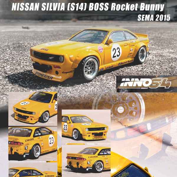 PREORDER INNO64 1/64 NISSAN SILVIA (S14) BOSS "ROCKET BUNNY" SEMA 2015 IN64-S14B-RBS15 (Approx. Release Date : MARCH 2024 subject to the manufacturer's final decision)