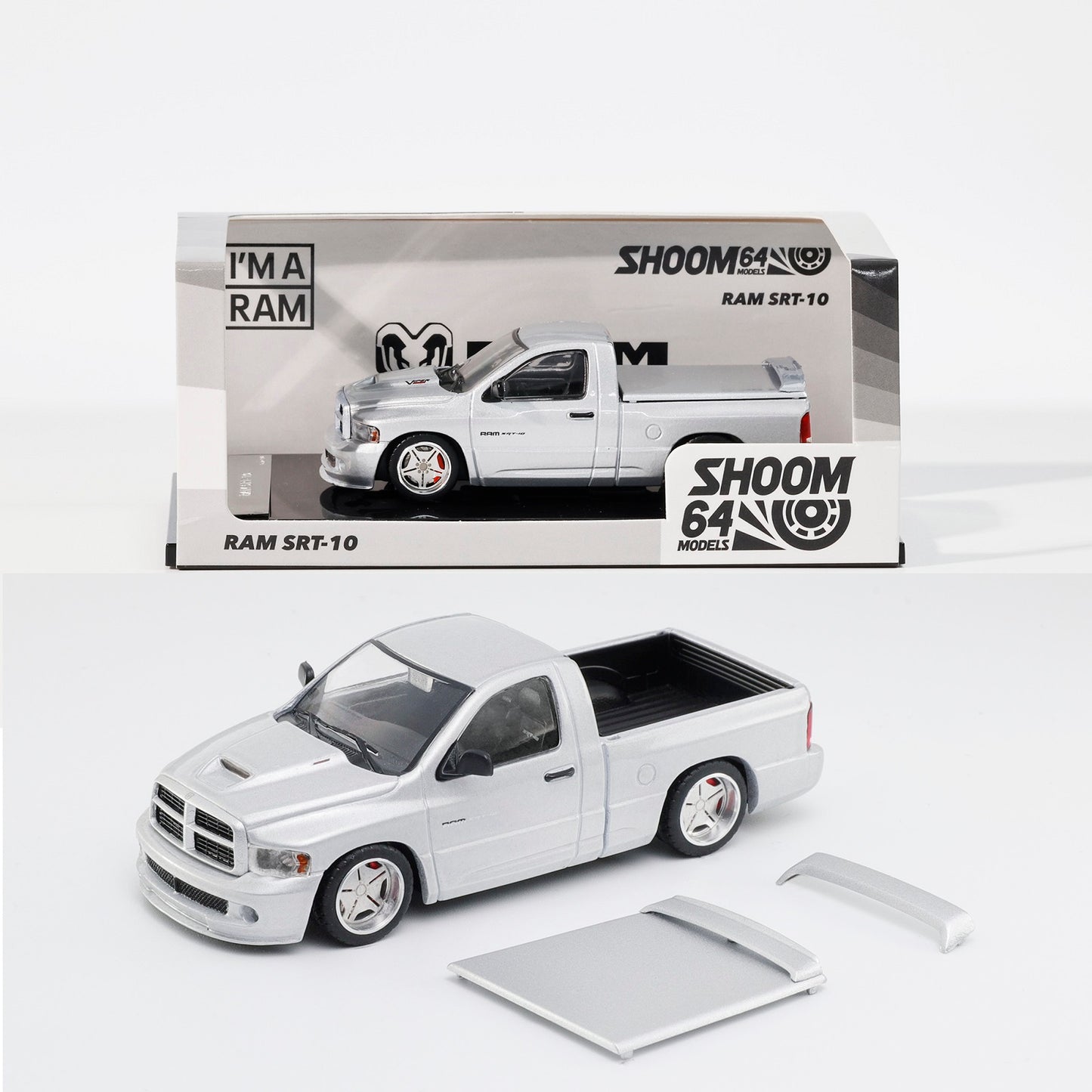 Shoom64 by GCD 1/64 2003 RAM SRT-10 LHD SILVER SHOOM-103-004
