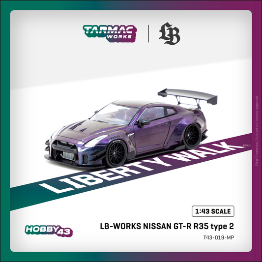 TARMAC WORKS HOBBY43 1/43 LB-WORKS NISSAN GT-R R35 type 2 Midnight purple T43-019-MP