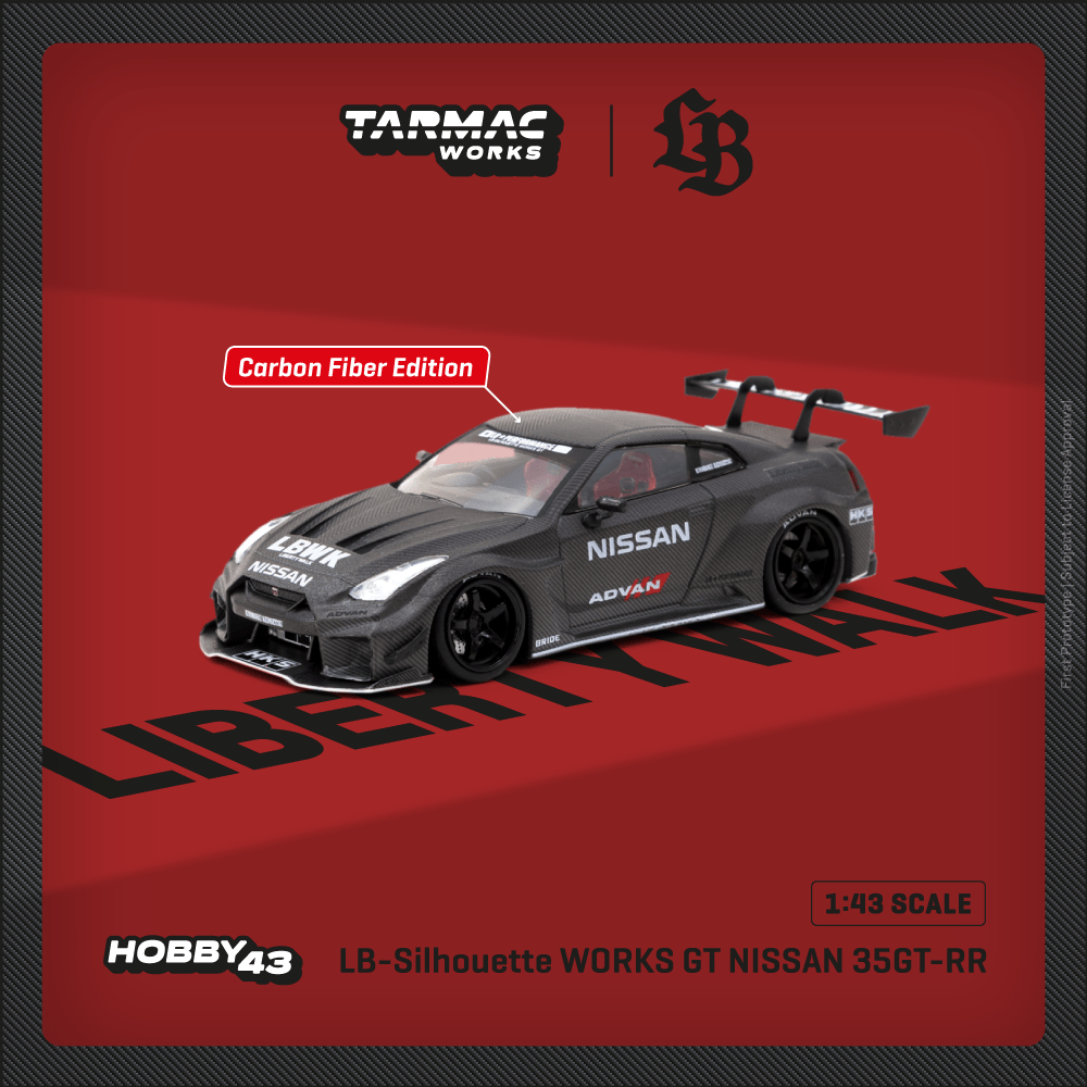 Tarmac Works HOBBY43 1/43 LB-Silhouette WORKS GT NISSAN 35GT-RR Full Carbon T43-022-CBN