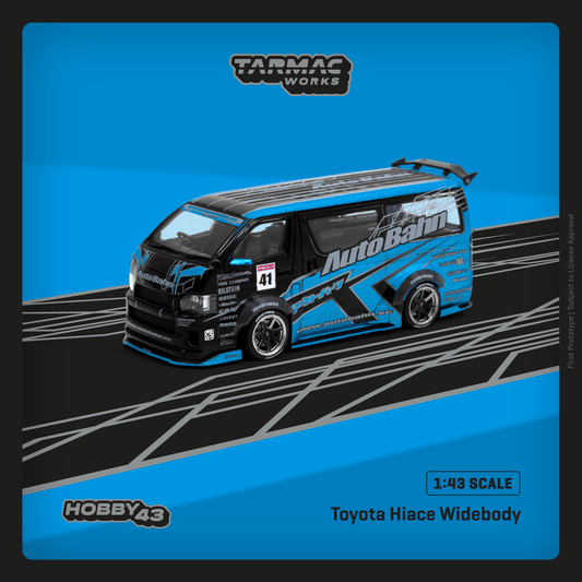 TARMAC WORKS HOBBY43 1/43 Toyota Hiace Widebody Black / Blue T43-024-BLU