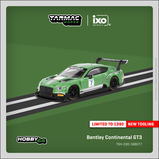 TARMAC WORKS HOBBY64 1/64 Bentley Continental GT3 Blancpain GT Series 2018 Testing Livery T64-030-18BGT7