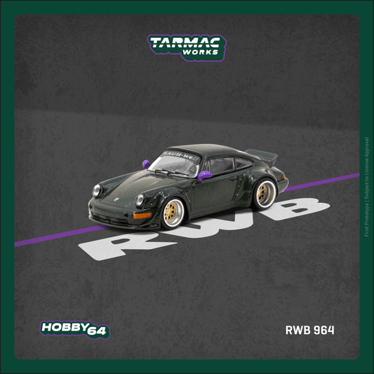 TARMAC WORKS HOBBY64 1/64 RWB 964 Green T64-TL037-GR