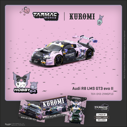 TARMAC WORKS HOBBY64 1/64 Audi R8 LMS GT3 evo II Macau GT Cup - FIA GT World Cup 2024 Uno Racing Adderly Fong Model Car + Trading Cards Combo Set T64-043-24MGP10