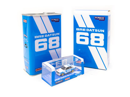 TARMAC WORKS HOBBY64 1/64 BRE Datsun 510 Trans-Am 2.5 Championship 1972 Peter Gregg with BRE metal oil can T64-052-BRE68