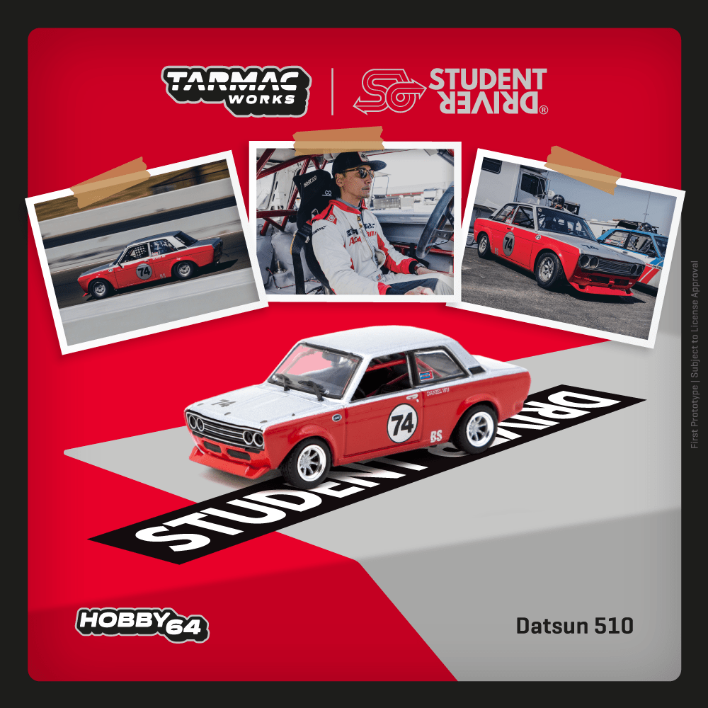 TARMAC WORKS HOBBY64 1/64 Datsun 510 Trans-Am B-Sedan 2.5 Challenge 2023 Daniel Wu T64-052-SD