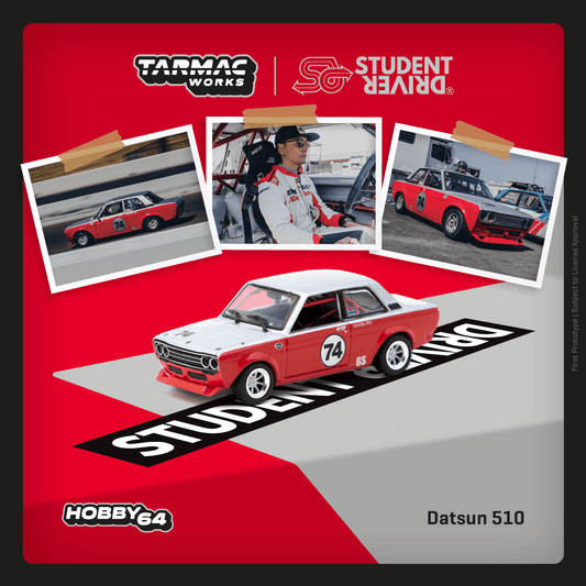 TARMAC WORKS HOBBY64 1/64 Datsun 510 Trans-Am B-Sedan 2.5 Challenge 2023 Daniel Wu T64-052-SD