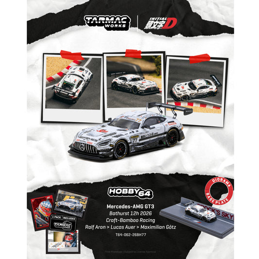 PREORDER Tarmac Works HOBBY64 1/64 Mercedes-AMG GT3 Bathurst 12h 2026 Craft-Bamboo Racing Model Car + Trading Cards Combo Set (Display Case) T64-062-26BH77  (Approx. Release Date :  Q4 2026 subject to manufacturer's final decision)