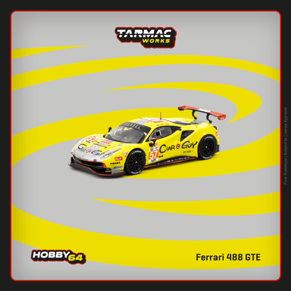 TARMAC WORKS HOBBY64 1/64 Ferrari 488 GTE 24h of Le Mans 2023 S. Huffaker / T. Kimura / D. Serra T64-071-23LM57