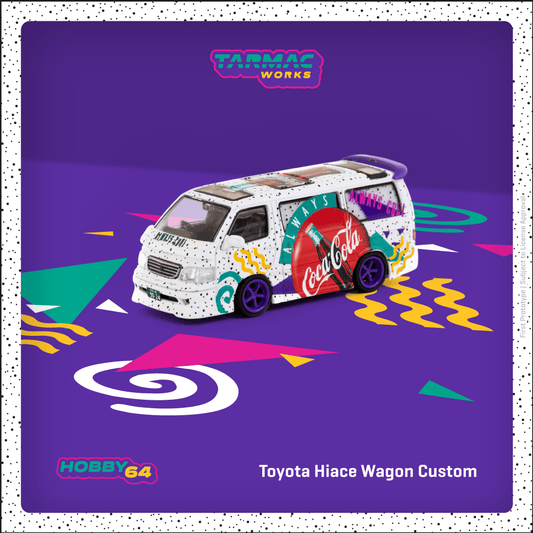 TARMAC WORKS HOBBY64 1/64 Toyota Hiace Wagon Custom Coca-Cola Delivery Van T64-078-CC