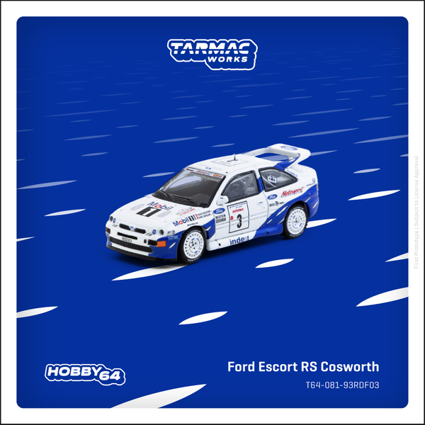 PREORDER TARMAC WORKS HOBBY64 1/64 Ford Escort RS Cosworth Tour de Corse - Rallye de France 1993 Winner François Delecour / Daniel Grataloup T64-081-93RDF03 (Approx. Release Date :  JAN 2026 subject to manufacturer's final decision)