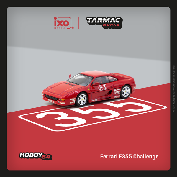 PREORDER TARMAC WORKS HOBBY64 1/64 Ferrari F355 Challenge Presentation T64-083-PRE (Approx. Release Date :  APRIL 2025 subject to manufacturer's final decision)