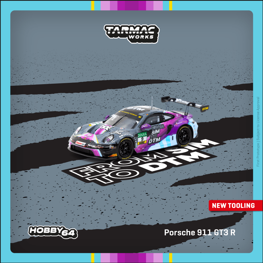 TARMAC WORKS HOBBY64 1/64 Porsche 911 GT3 R DTM 2023 Tim Heinemann T64-084-23DTM09