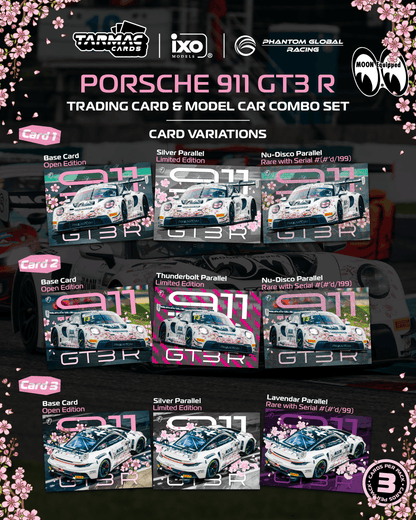 PREORDER HOBBY64 1/64 Porsche 911 GT3 R Suzuka 1000km - Intercontinental GT Challenge 2025 Phantom Global Racing Model Car + Trading Cards Combo Set T64-084-25SUZ13 (Approx. Release Date :  JUNE 2026 subject to manufacturer's final decision)