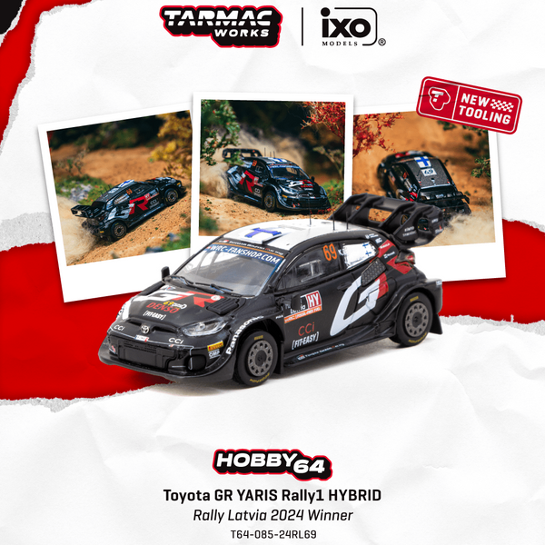 PREORDER TARMAC WORKS HOBBY64 1/64 Toyota GR YARIS Rally1 HYBRID Rally Latvia 2024 Winner Kalle Rovanperä / Jonne Halttunen T64-085-24RL69 (Approx. Release Date :  MAR 2026 subject to manufacturer's final decision)