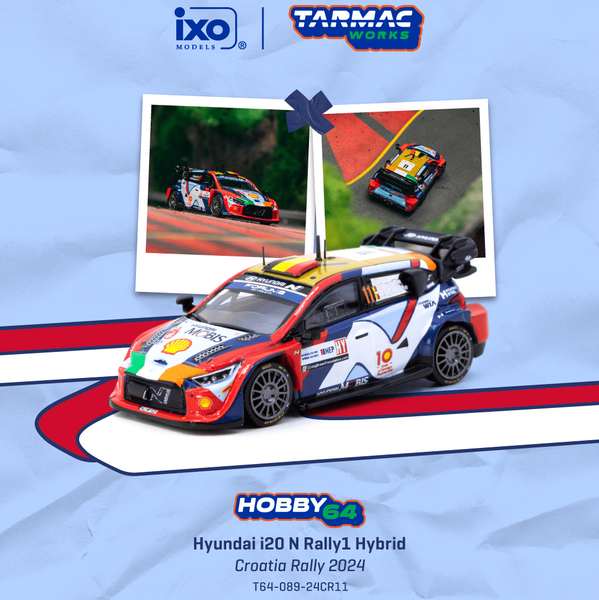 PREORDER TARMAC WORKS HOBBY64 1/64 Hyundai i20 N Rally1 Hybrid Croatia Rally 2024 Thierry Neuville / Martijn Wydaeghe T64-089-24CR11 (Approx. Release Date :  MAR 2026 subject to manufacturer's final decision)