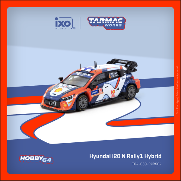 PREORDER TARMAC WORKS HOBBY64 1/64 Hyundai i20 N Rally1 Hybrid Rally Sweden 2024 Winner Esapekka Lappi / Janne Ferm T64-089-24RS04 (Approx. Release Date :  JAN 2026 subject to manufacturer's final decision)