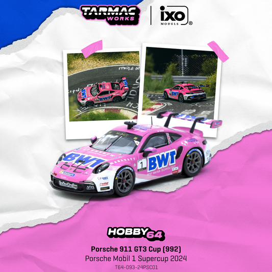 TARMAC WORKS HOBBY64 1/64 Porsche 911 GT3 Cup (992) Porsche Mobil 1 Supercup 2024 Harry King T64-093-24PSC01