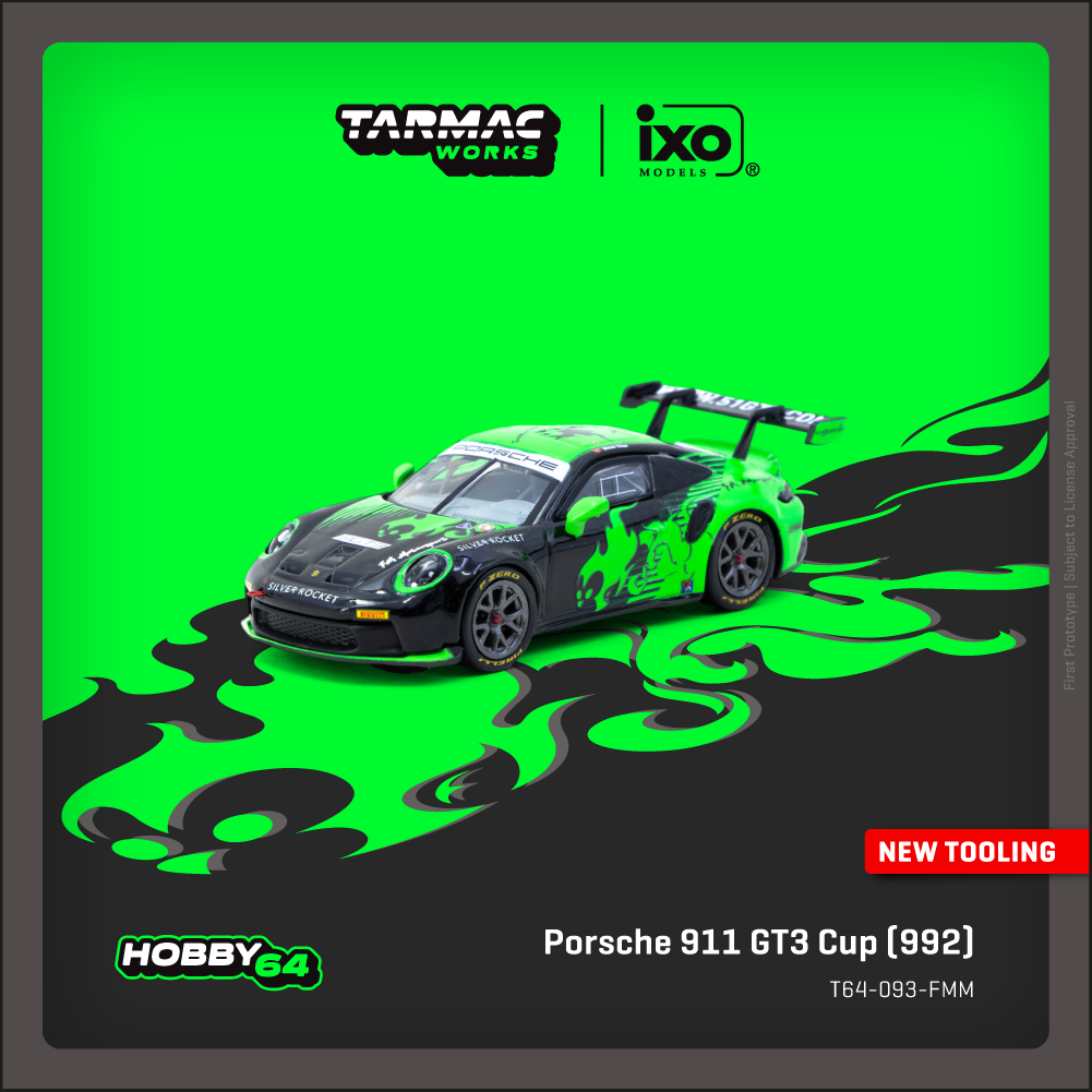 TARMAC WORKS HOBBY64 1/64 Porsche 911 GT3 Cup (992) Fire Monkey Motorsport T64-093-FMM