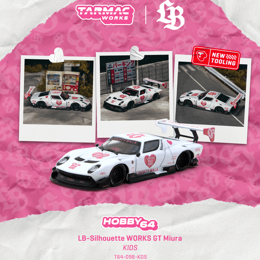 PREORDER Tarmac Works HOBBY64 1/64 LB-Silhouette WORKS GT Miura KIDS (Display Case) T64-098-KDS(Approx. Release Date :  Q4 2026 subject to manufacturer's final decision)