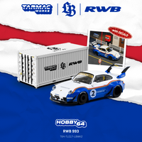 PREORDER TARMAC WORKS HOBBY64 1/64 RWB 993 Liberty Walk - With Container T64-TL017-LBWK2 (Approx. Release Date :  FEB 2026 subject to manufacturer's final decision)