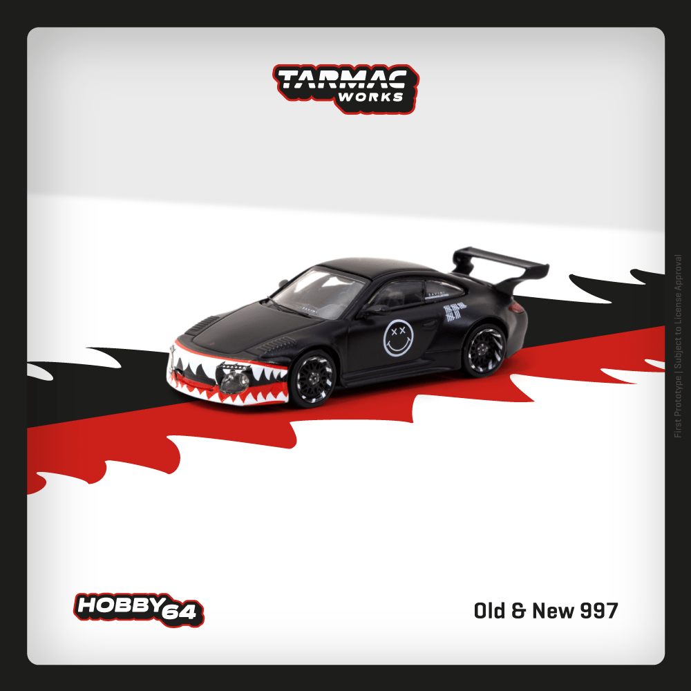 Tarmac Works HOBBY64 1/64 Old & New 997 Matte Black T64-TL053-MB