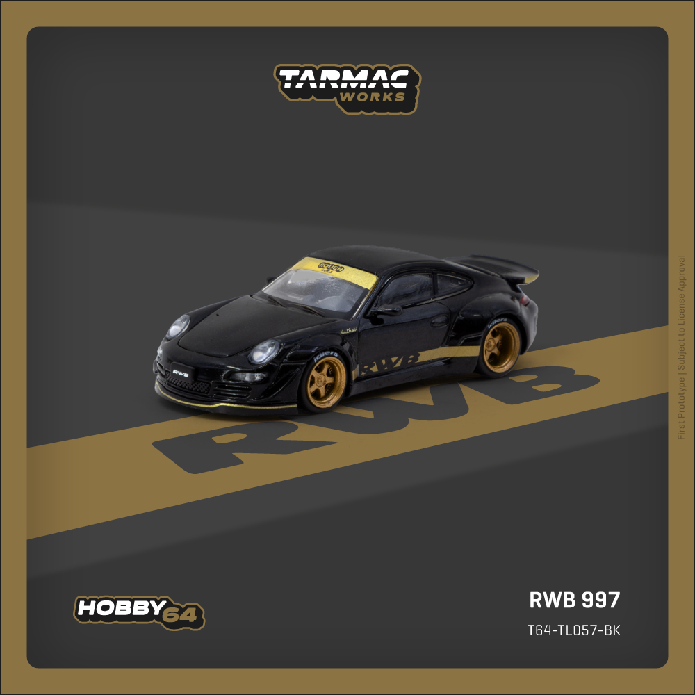 TARMAC WORKS HOBBY64 1/64 RWB 997 Black T64-TL057-BK