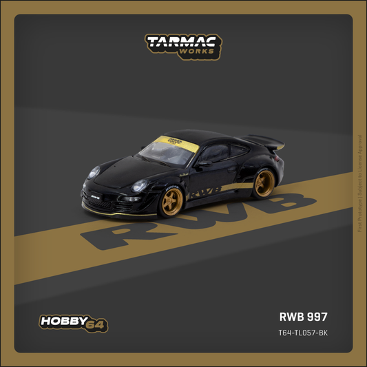 TARMAC WORKS HOBBY64 1/64 RWB 997 Black T64-TL057-BK