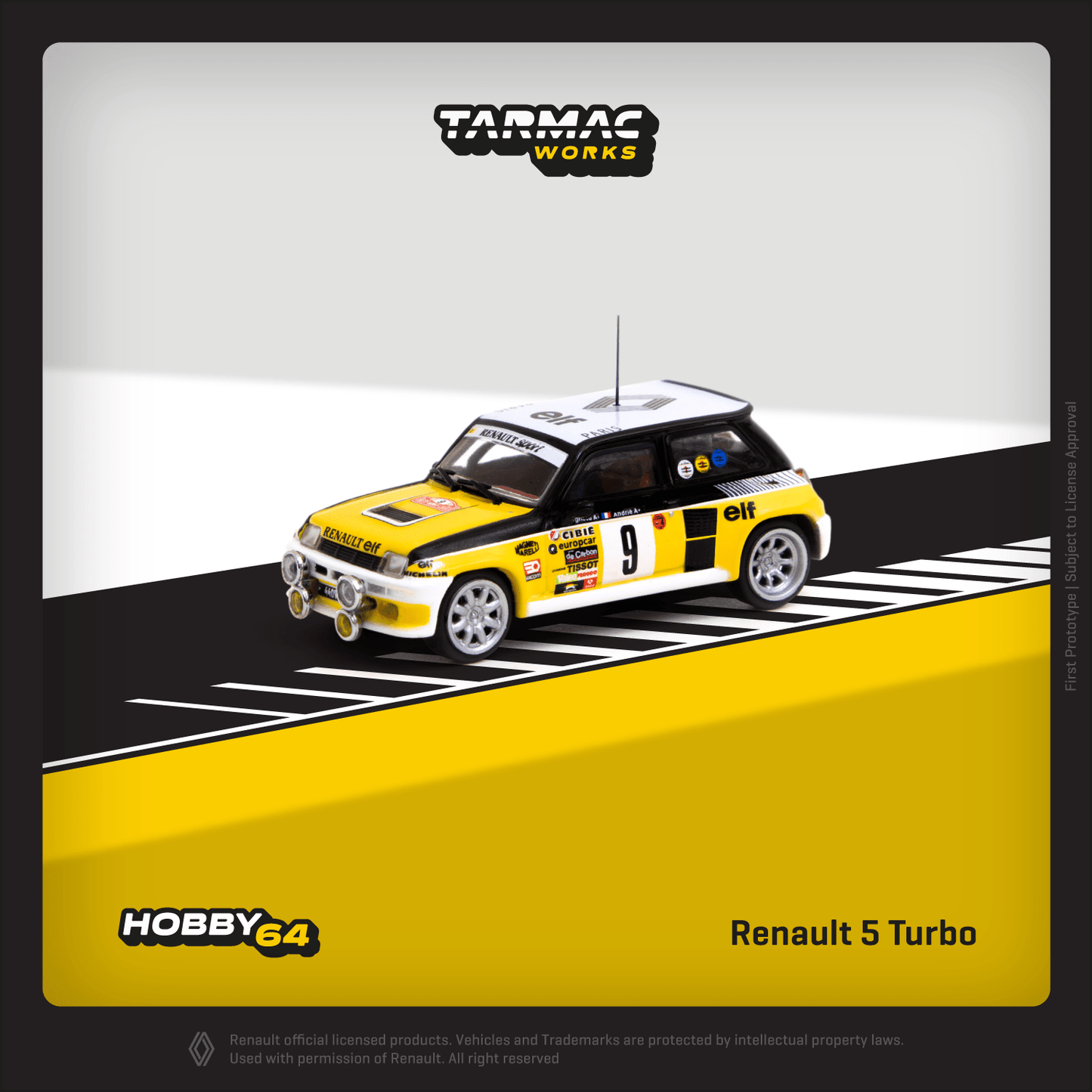 TARMAC WORKS HOBBY64 1/64 Renault 5 Turbo Monte Carlo Rally 1981 Winner Jean Ragnotti / Jean-Marc Andrié T64-TL060-81MCR09
