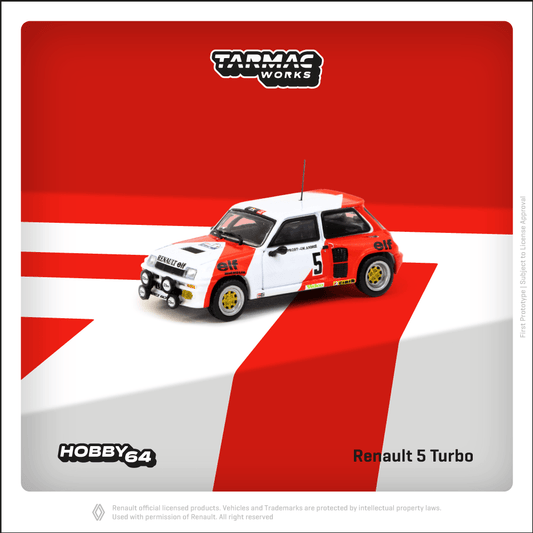 Tarmac Works HOBBY64 1/64 Renault 5 Turbo  Rallye du Var 1982 Alain Prost / Jean-Marc Andrié T64-TL060-82RDV05