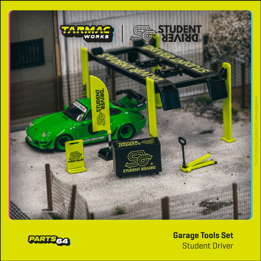 Tarmac Works PARTS64 1/64 Garage tools set Student Driver T64A-001-SD