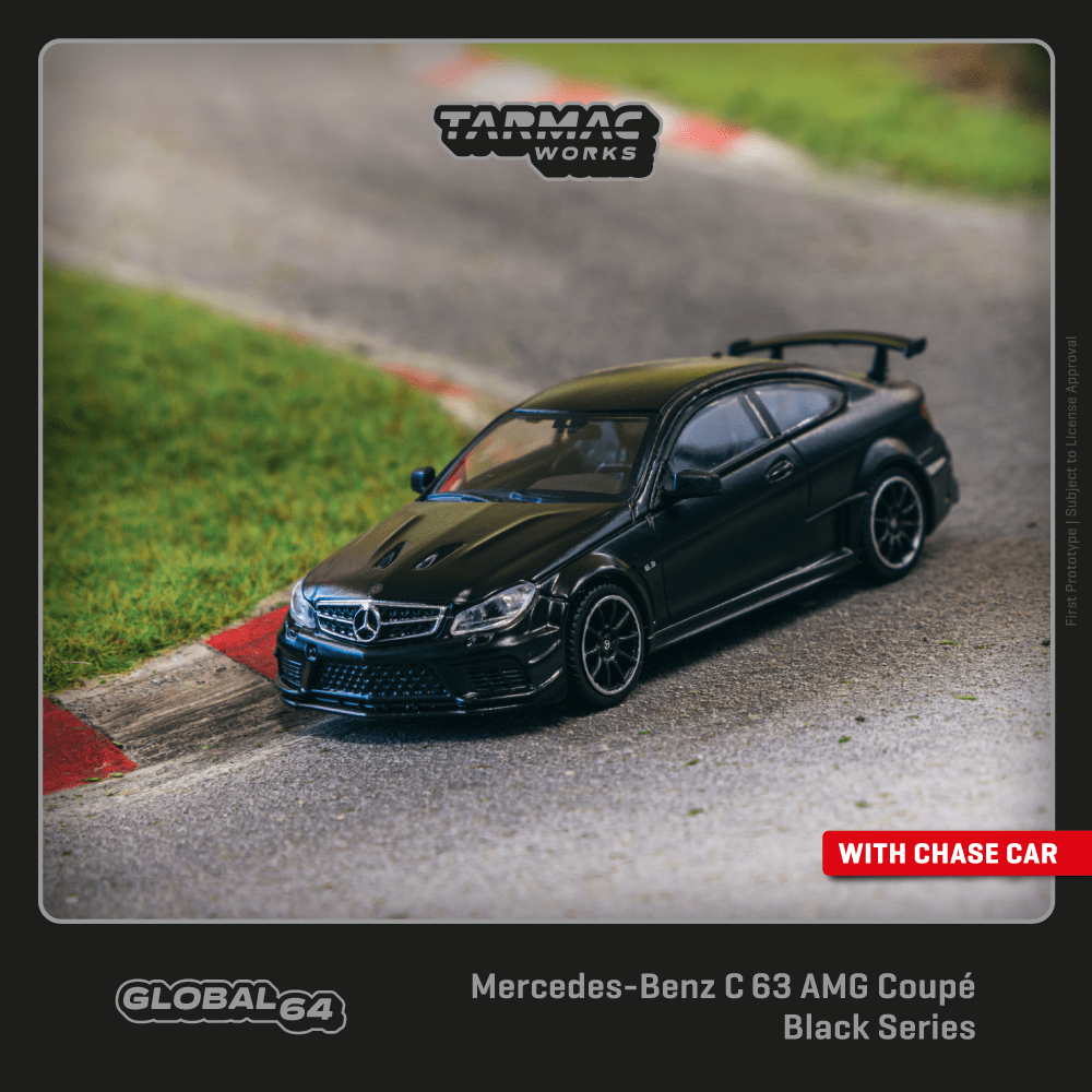 TARMAC WORKS GLOBAL64 1/64 Mercedes-Benz C 63 AMG Coupé Black Series Matte Black T64G-009-MB