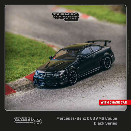 TARMAC WORKS GLOBAL64 1/64 Mercedes-Benz C 63 AMG Coupé Black Series Matte Black T64G-009-MB