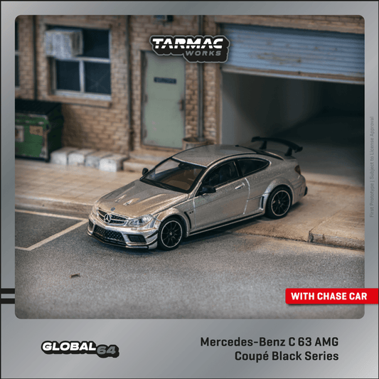 TARMAC WORKS GLOBAL64 1/64 Mercedes-Benz C 63 AMG Coupé Black Series Silver Metallic T64G-009-SL