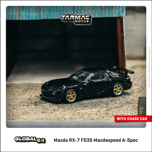 TARMAC WORKS GLOBAL64 1/64 Mazda RX-7 FD3S Mazdaspeed A-Spec Brilliant Black T64G-012-BK