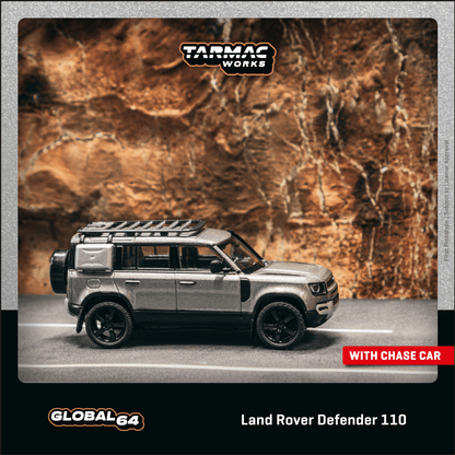 TARMAC WORKS GLOBAL64 1/64 Land Rover Defender 110 Grey Metallic T64G-020-GY