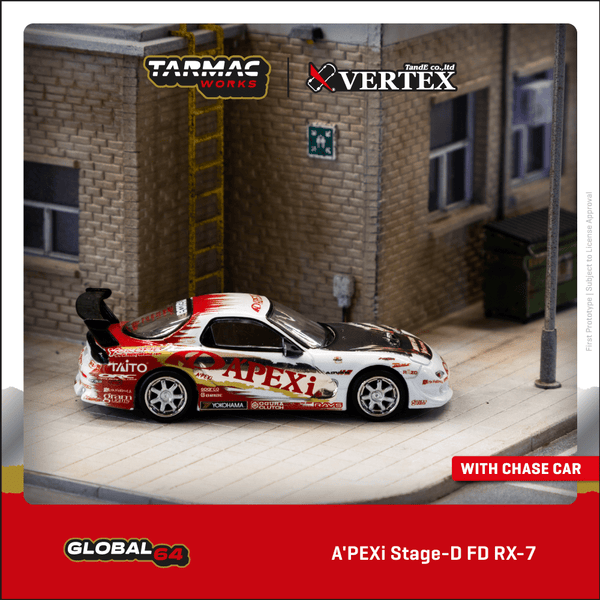 PREORDER Tarmac Works GLOBAL64 1/64 A'PEXi Stage-D FD RX-7 T64G-022-AP2 (Approx. Release Date : APRIL 2024 subject to manufacturer's final decision)