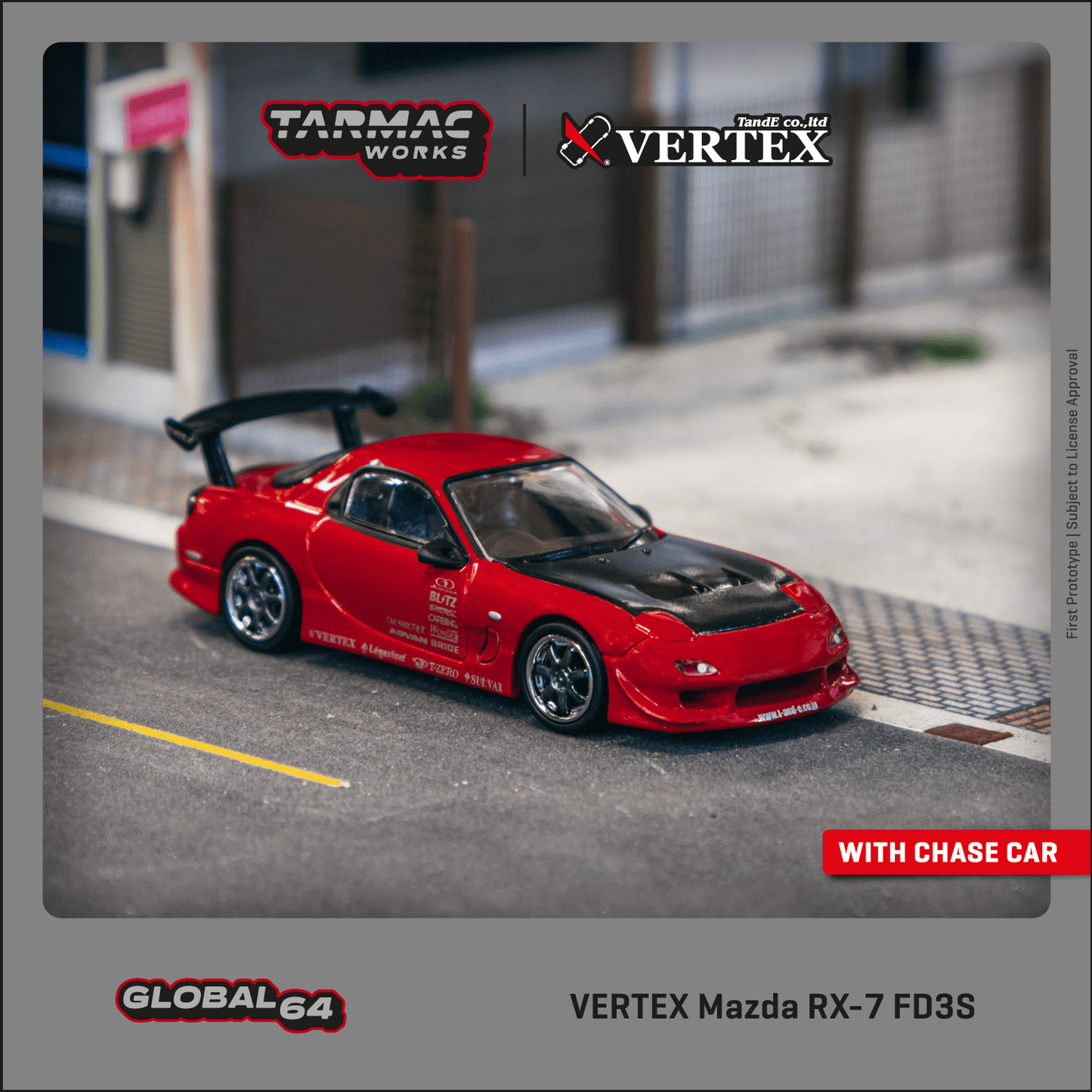 TARMAC WORKS GLOBAL64 1/64 VERTEX Mazda RX-7 FD3S Red T64G-022-RE