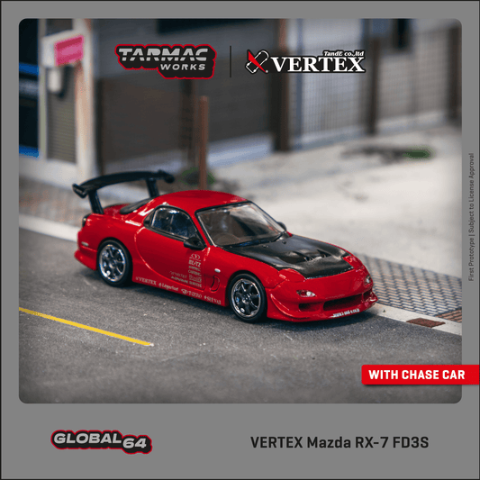 TARMAC WORKS GLOBAL64 1/64 VERTEX Mazda RX-7 FD3S Red T64G-022-RE