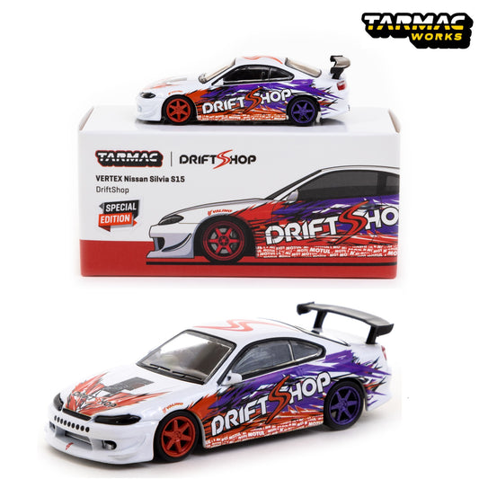 TARMAC WORKS GLOBAL64 1/64 VERTEX Nissan Silvia S15 DriftShop European Drift Championship T64G-023-DRIFT