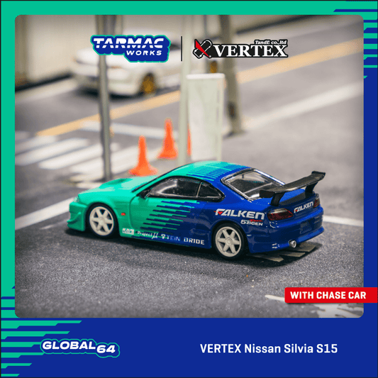 Tarmac Works GLOBAL64 1/64 VERTEX Nissan Silvia S15 FALKEN T64G-023-FA