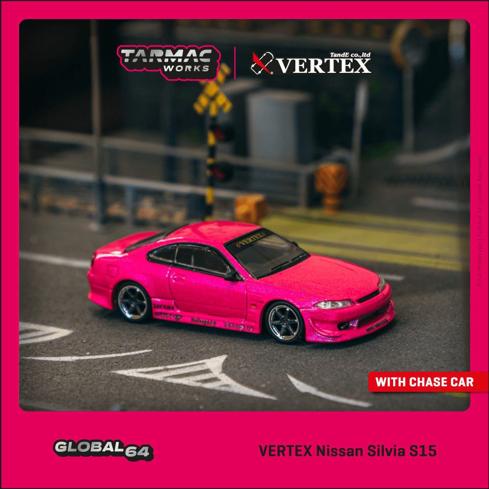 TARMAC WORKS GLOBAL64 1/64 VERTEX Nissan Silvia (S15) Pink Metallic T64G-023-PI