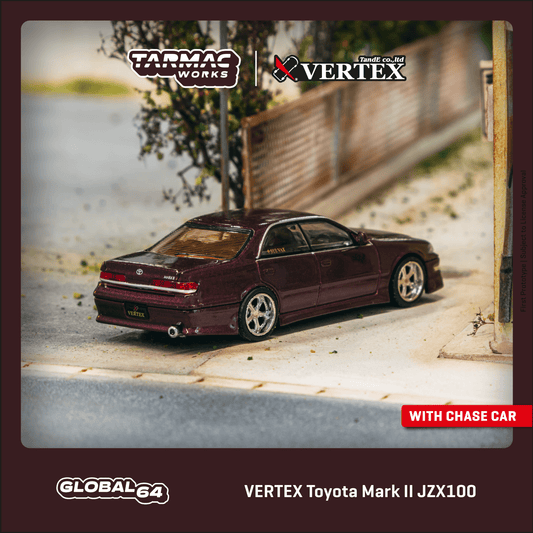TARMAC WORKS GLOBAL64 1/64 VERTEX Toyota Mark II JZX100 Purple Metallic T64G-024-PU